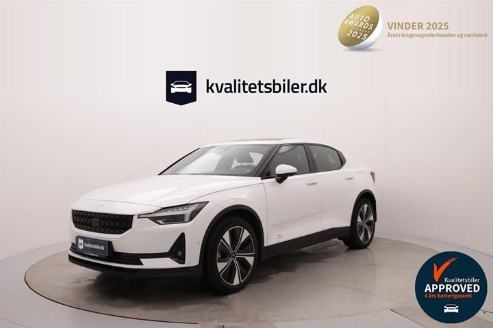 Sølv Polestar 2 fra 2023 set udefra