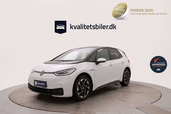 Hvid VW ID.3 fra 2021 set udefra