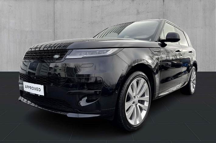 Sort Land Rover Range Rover sport fra 2025 set udefra