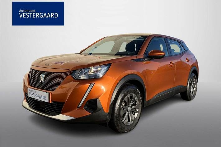 Orange Peugeot e-2008 fra 2021 set udefra