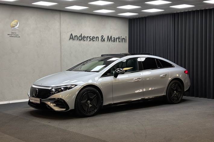 Grå Mercedes EQS 450+ fra 2022 set udefra