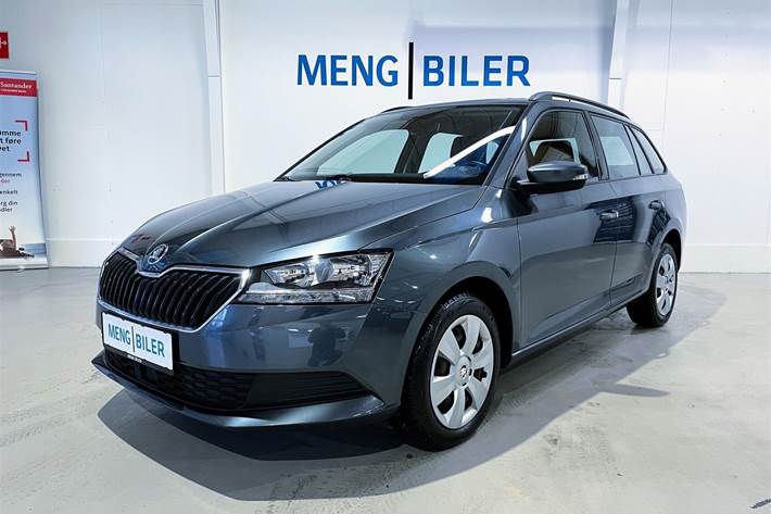 Grå Skoda Fabia fra 2019 set udefra