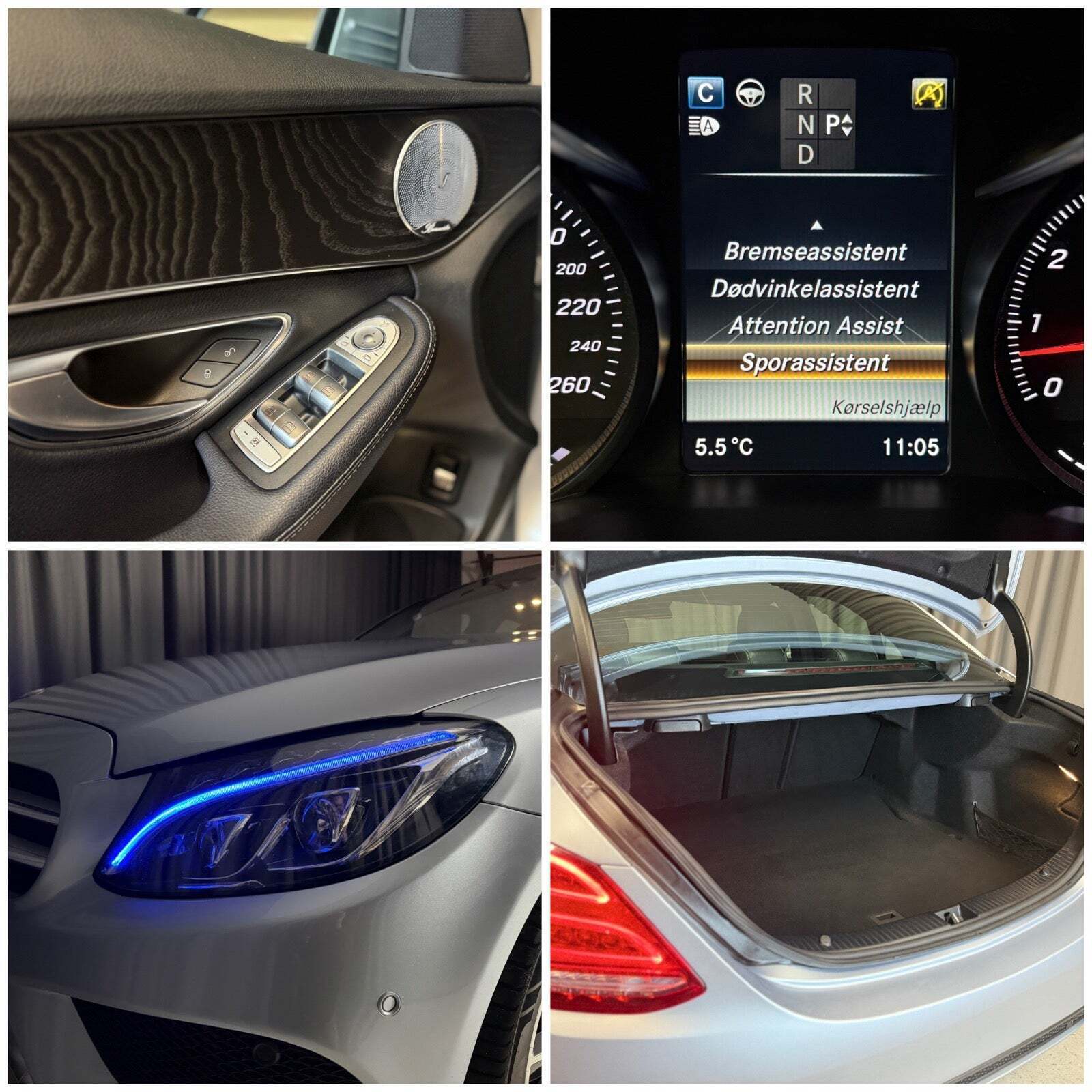 Sølv Mercedes C400 fra 2018