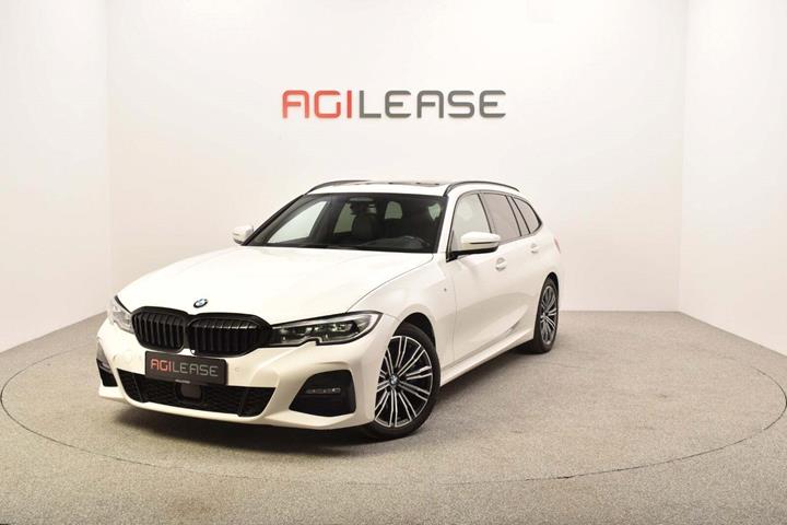 Hvid BMW 330d fra 2019 set udefra