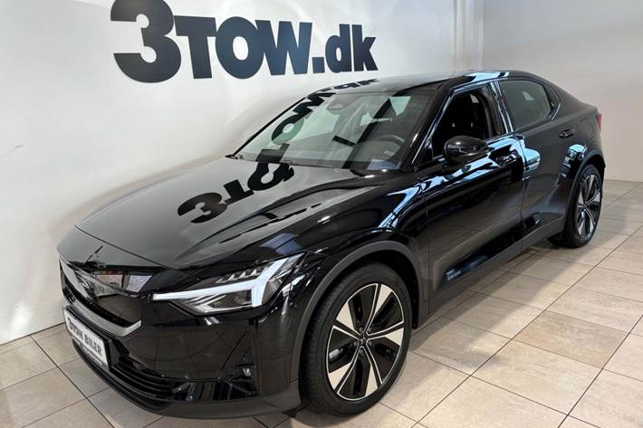 Sort Polestar 2 fra 2024 set udefra
