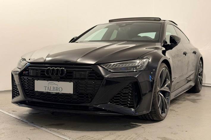 Sort Audi RS7 fra 2021 set udefra
