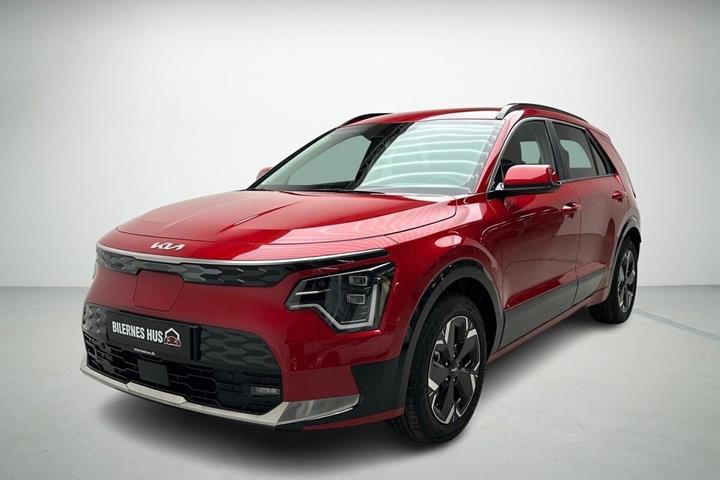 Rød Kia Niro EV fra 2025 set udefra
