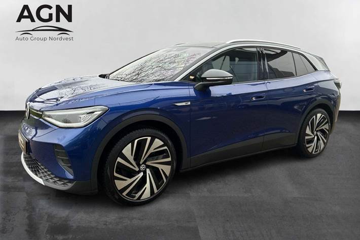 Blå VW ID.4 fra 2021 set udefra