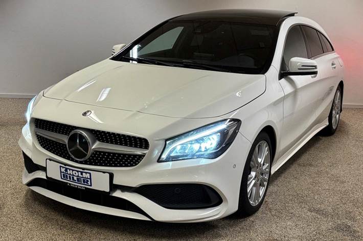 Hvid Mercedes CLA220 d fra 2019 set udefra