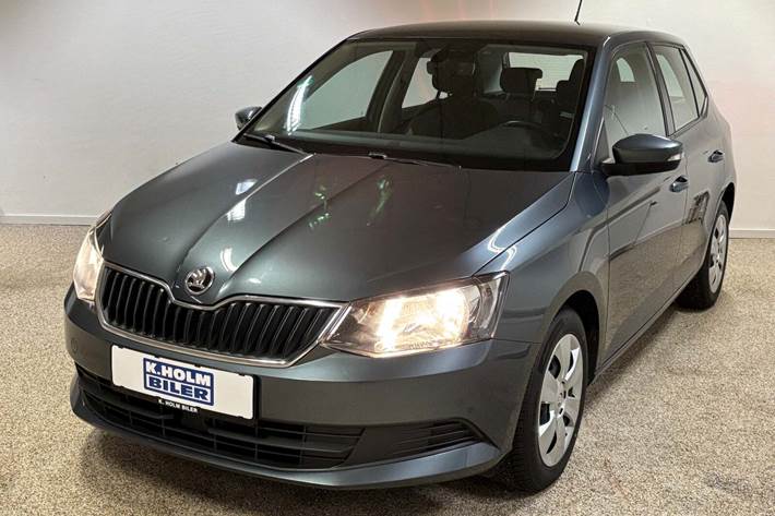 Grå Skoda Fabia fra 2018 set udefra