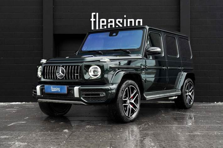 Grøn Mercedes G63 fra 2019 set udefra