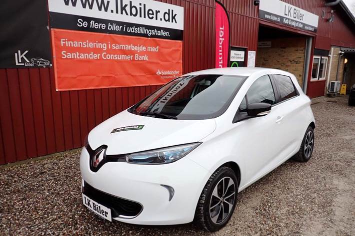 Hvid Renault Zoe fra 2017 set udefra