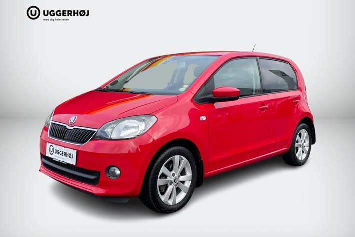 Rød Skoda Citigo fra 2014 set udefra