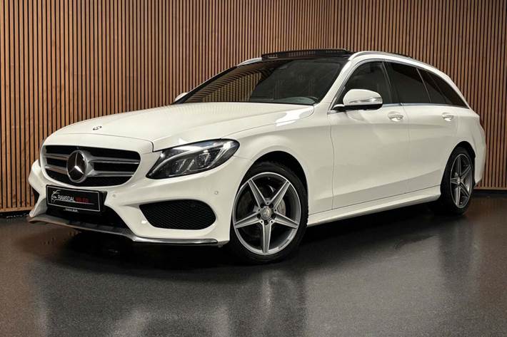Hvid Mercedes C220 d fra 2015 set udefra