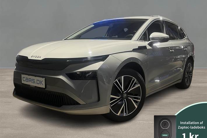 Grå Skoda Enyaq fra 2025 set udefra