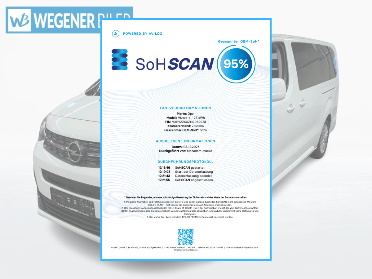 Hvid Opel Zafira-e Life fra 2021