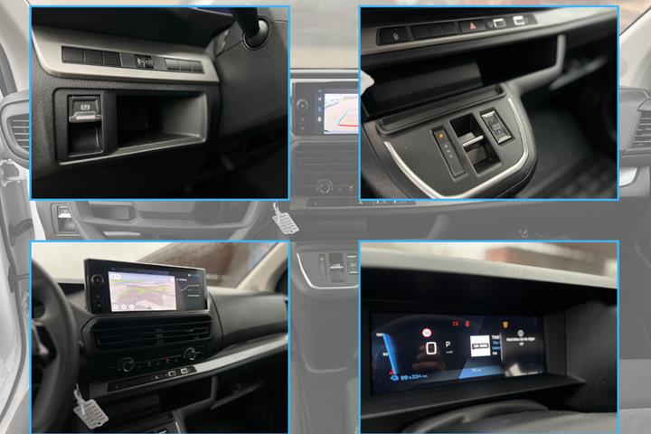 Hvid Peugeot e-Traveller fra 2024 set indefra