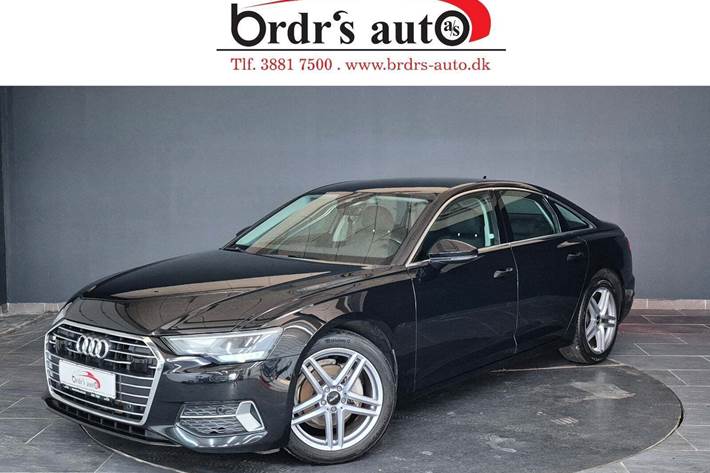 Sort Audi A6 fra 2019 set udefra