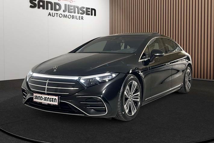 Sort Mercedes EQS450+ fra 2025 set udefra