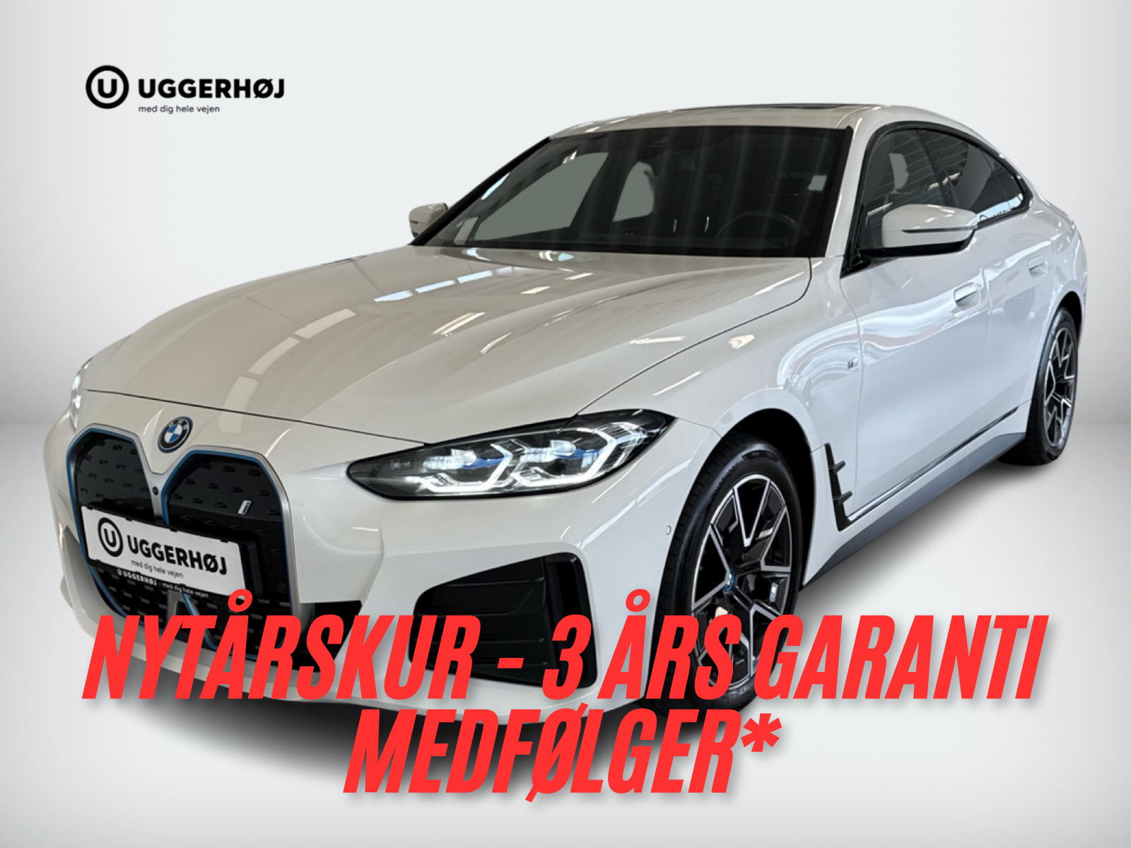 Hvid BMW i4 fra 2023 set udefra