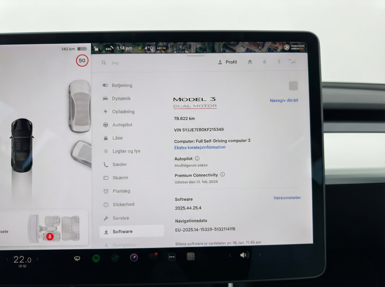 Sort Tesla Model 3 fra 2019