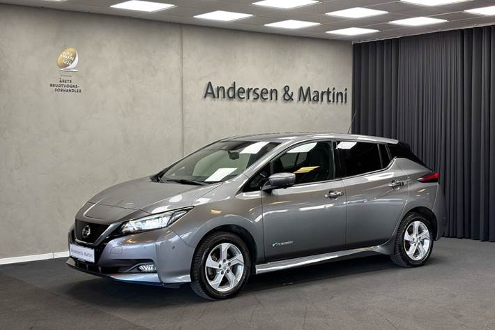 Grå Nissan Leaf fra 2019 set udefra