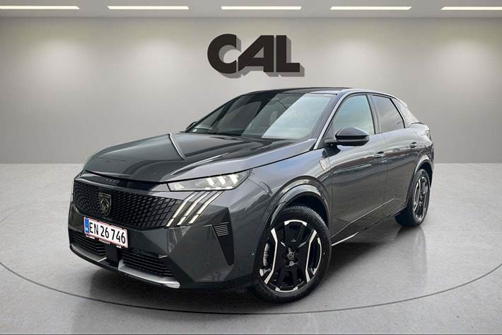 Grå Peugeot e-3008 fra 2024 set udefra