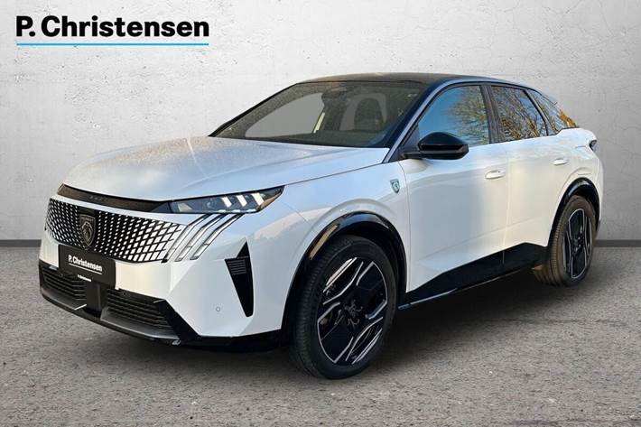 Hvid Peugeot e-3008 fra 2024 set udefra