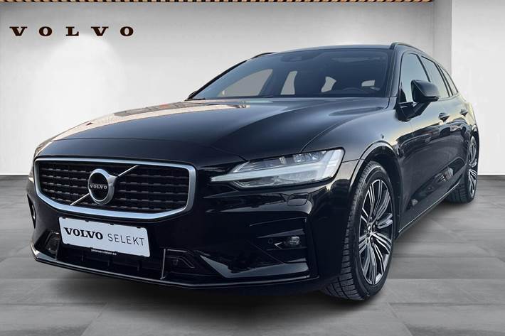 Sort Volvo V60 fra 2019 set udefra