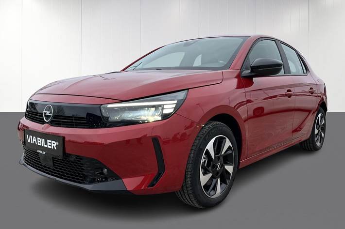 Rød Opel Corsa-e fra 2024 set udefra