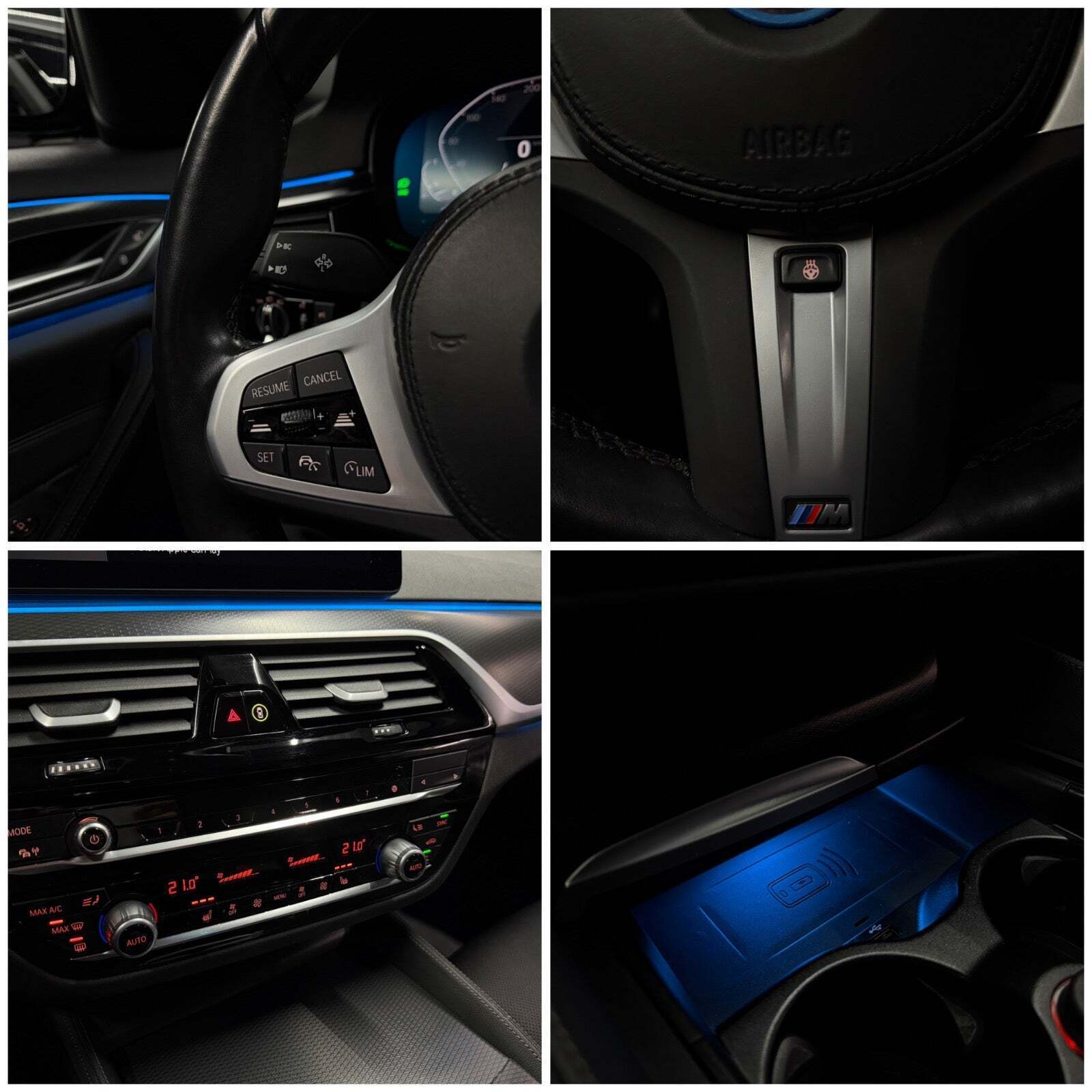 Grå BMW 530e fra 2023