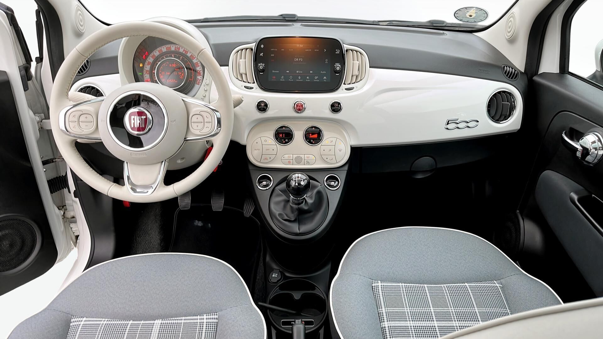 Hvid Fiat 500 fra 2019