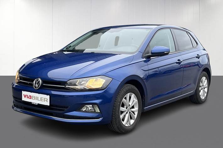 Blå VW Polo fra 2018 set udefra