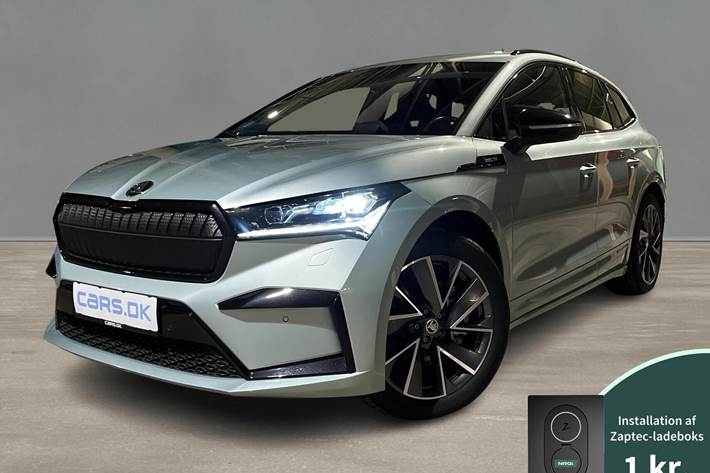 Grå Skoda Enyaq fra 2025 set udefra