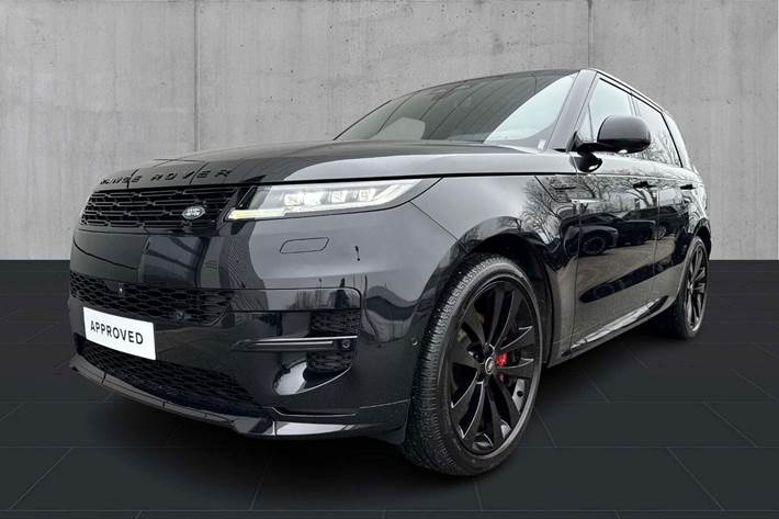 Sort Land Rover Range Rover sport fra 2025 set udefra