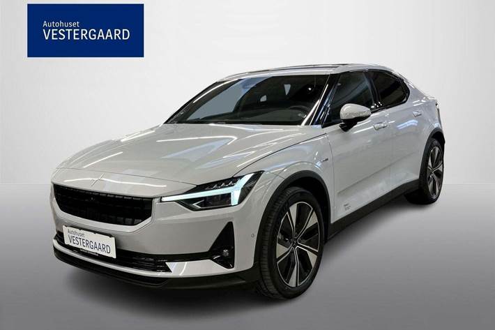 Grå Polestar 2 fra 2023 set udefra
