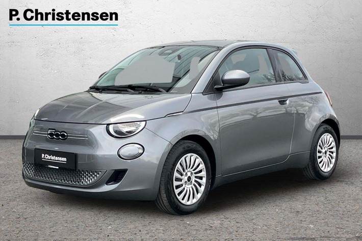 Grå Fiat 500e fra 2022 set udefra