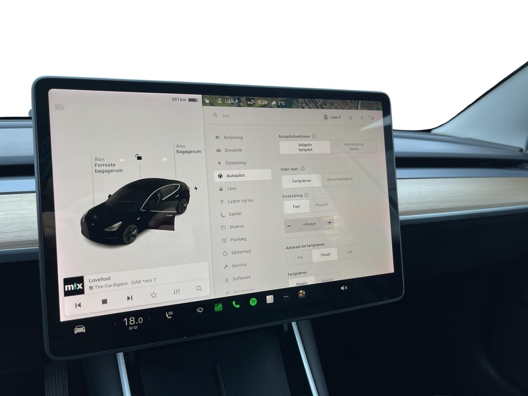 Sort Tesla Model 3 fra 2020