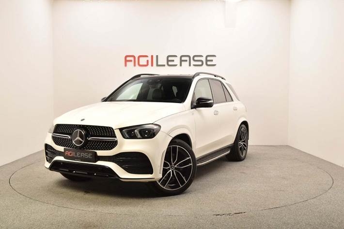 Hvid Mercedes GLE400 d fra 2019 set udefra