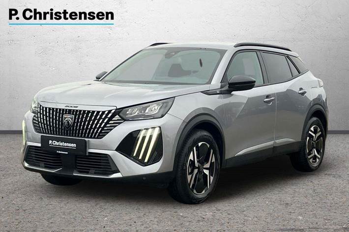 Sølv Peugeot e-2008 fra 2025 set udefra