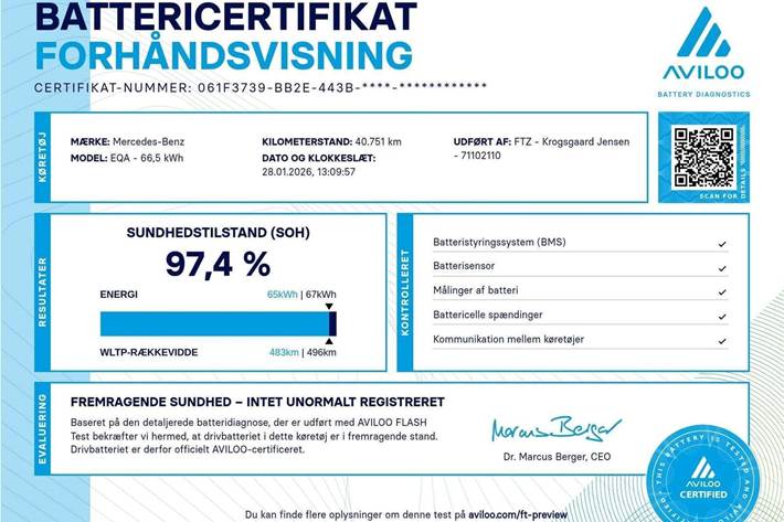 Hvid Mercedes EQA250 fra 2022
