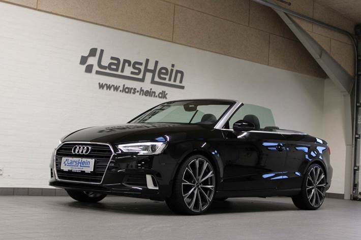 Sort Audi A3 fra 2019 set udefra