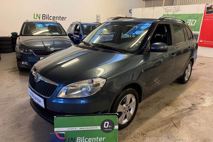 Grå Skoda Fabia fra 2014 set udefra