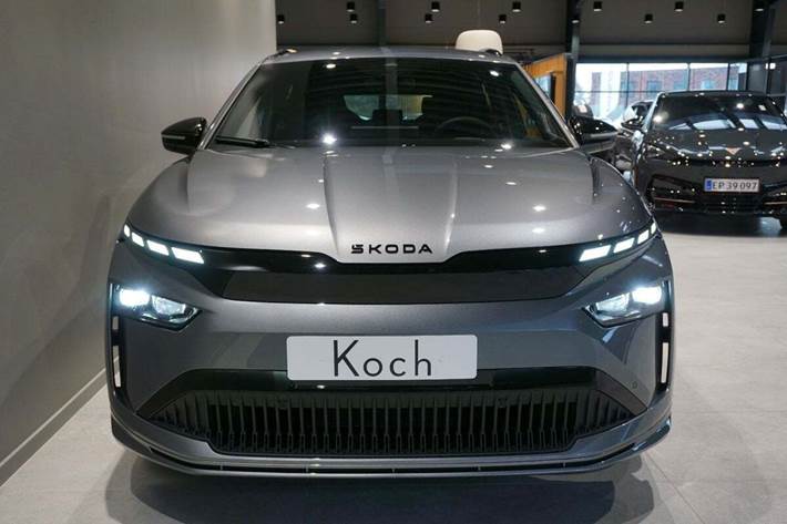 Grå Skoda Enyaq fra 2025