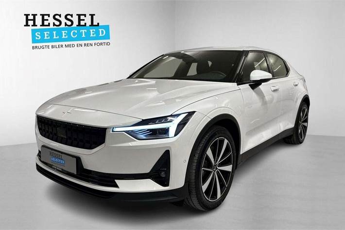 Beige Polestar 2 fra 2022 set udefra