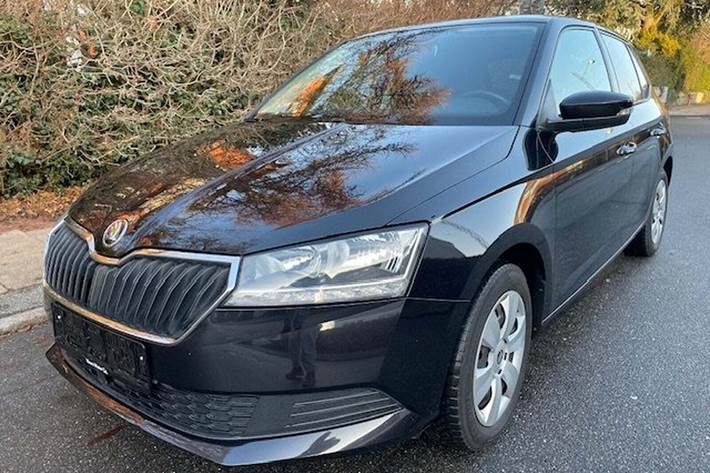 Sort Skoda Fabia fra 2020 set udefra