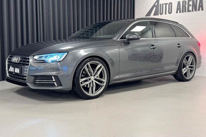 Grå Audi A4 fra 2016 set udefra