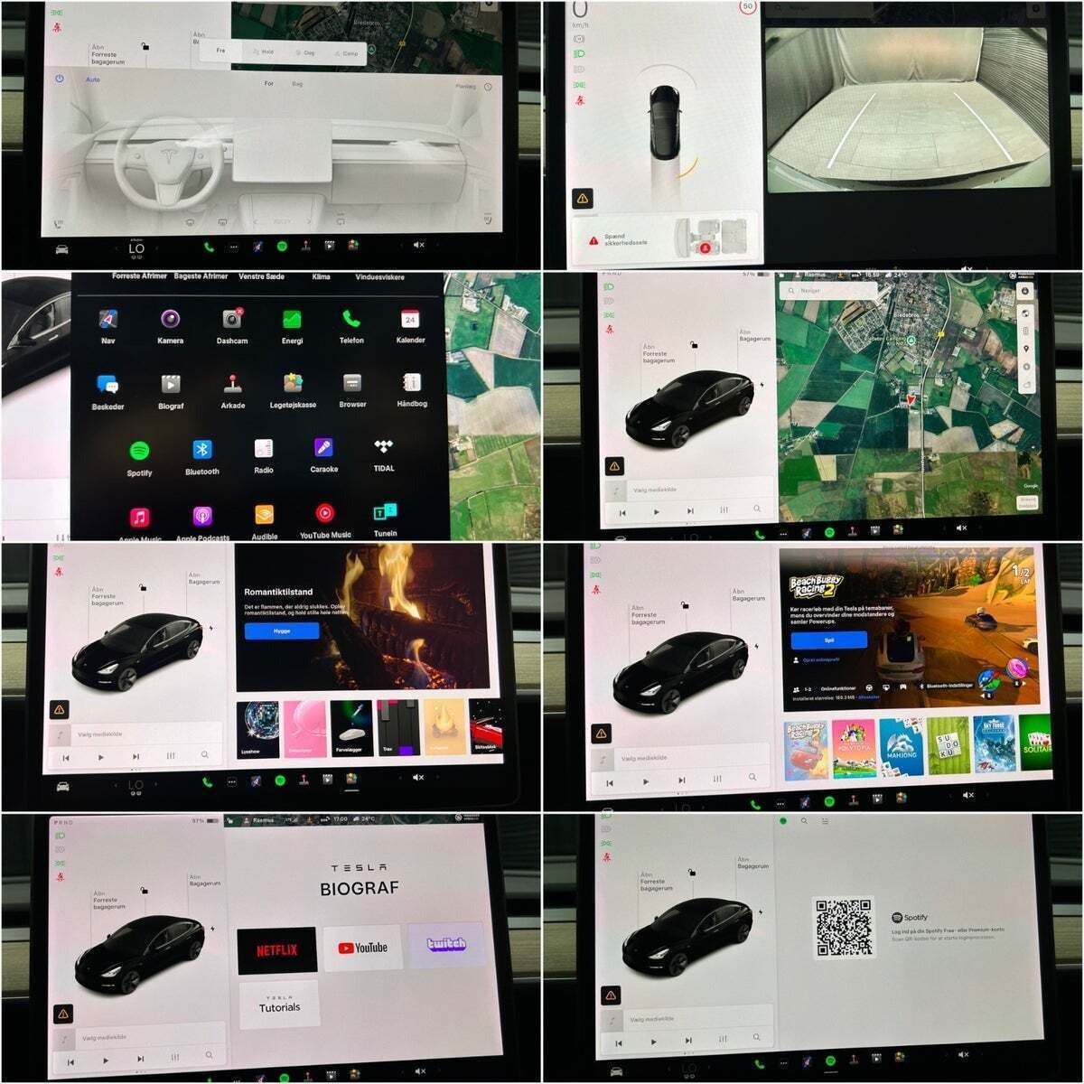 Blå Tesla Model 3 fra 2022