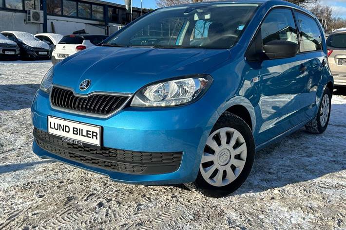 Blå Skoda Citigo fra 2018 set udefra