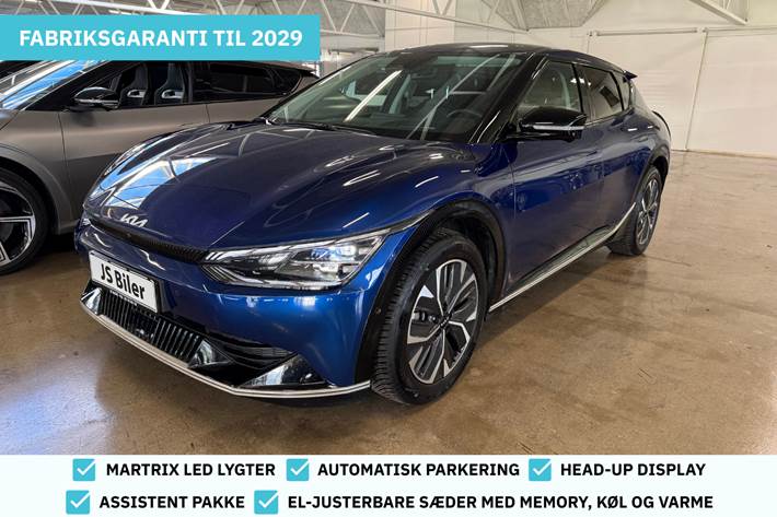 Blå Kia EV6 fra 2022 set udefra